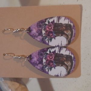 Cowboy Boots & Roses Earrings